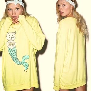 RARE WildFox Cat Mermaid Road Trip Sweatshirt